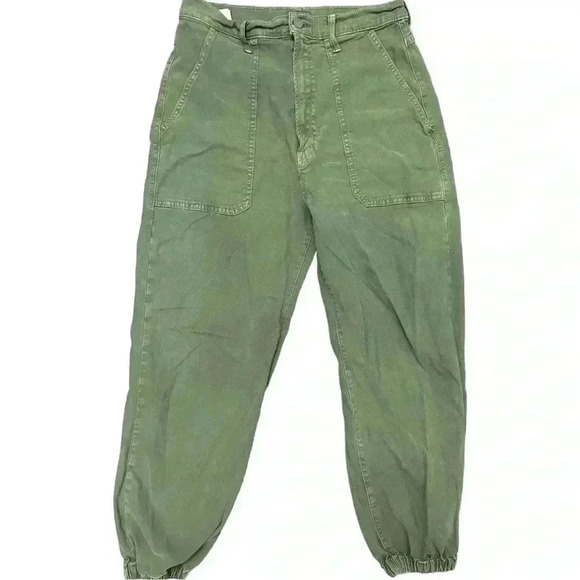 MOTHER The Wrapper Patch Springy Ankle Jeans, Green, size 32 - Picture 8 of 9